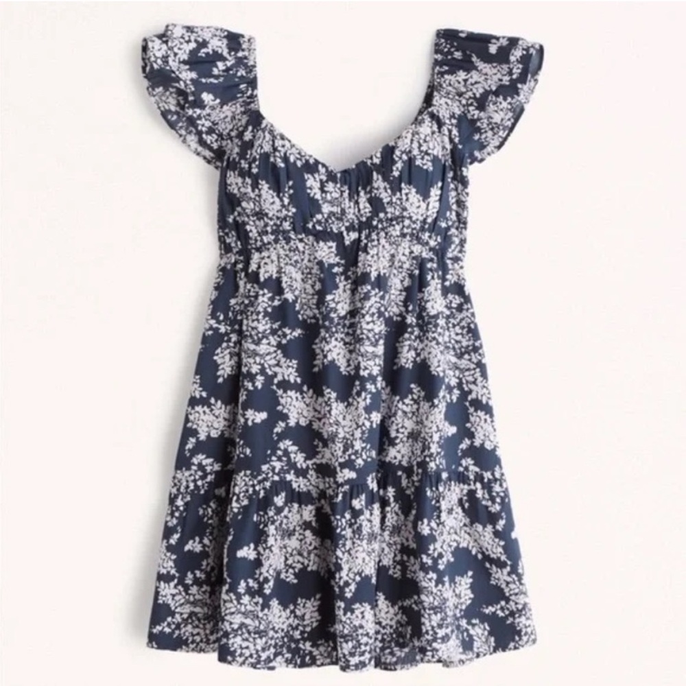 Abercrombie Ruched Flutter Sleeve Mini Dress